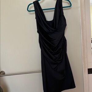 David’s bridal black cowl neck dress